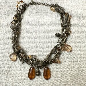Artisan Multi-Layered Chain Necklace with Charms and Beads